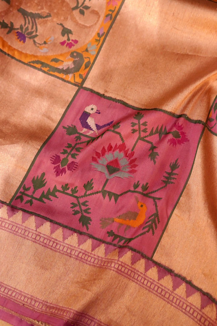 Gulabi Rooh – Handwoven Onion Pink Banarasi Pure Katan Silk Saree