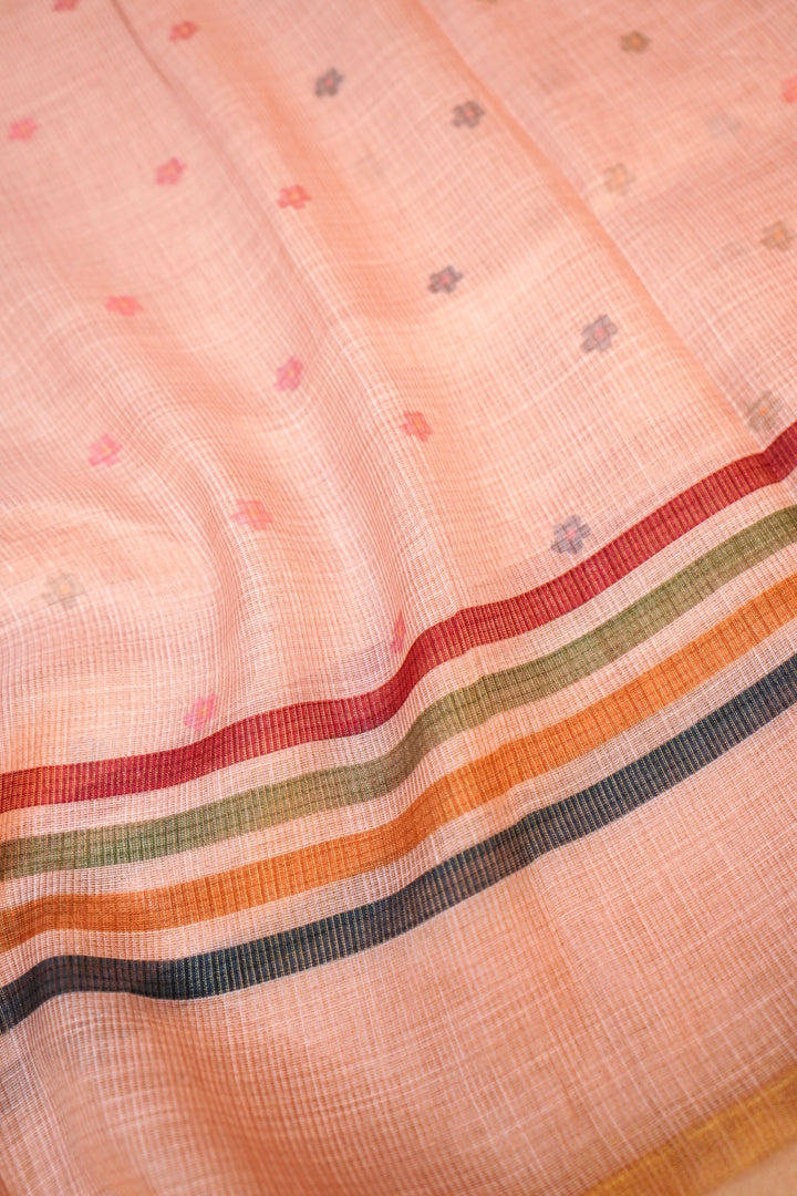 Chanderi Tissue Silk Suit Set with French Knot Embroidery Work