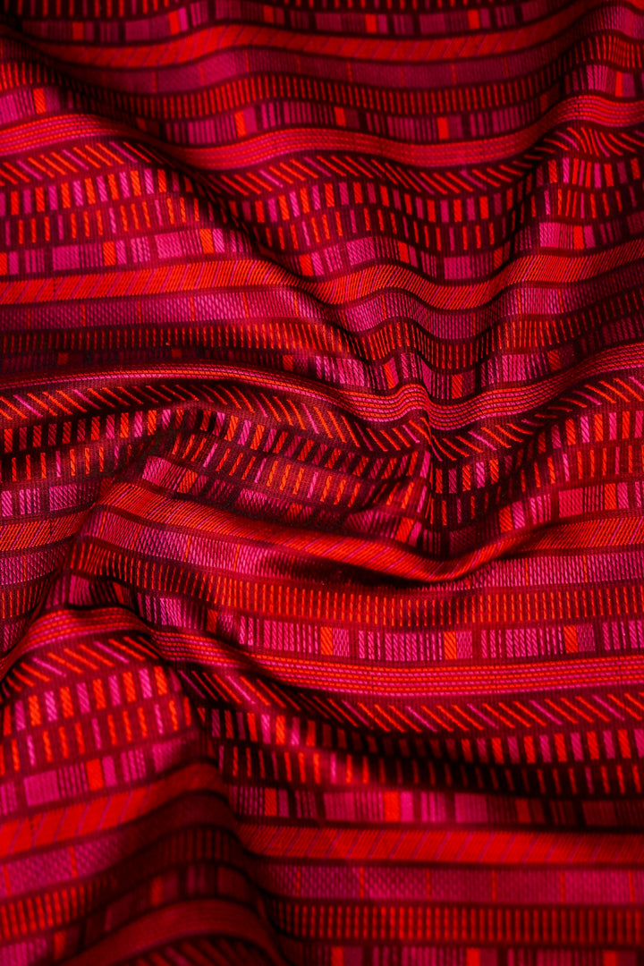 Wine Pure Katan Tanchoi Silk Contemporary Banarasi Saree