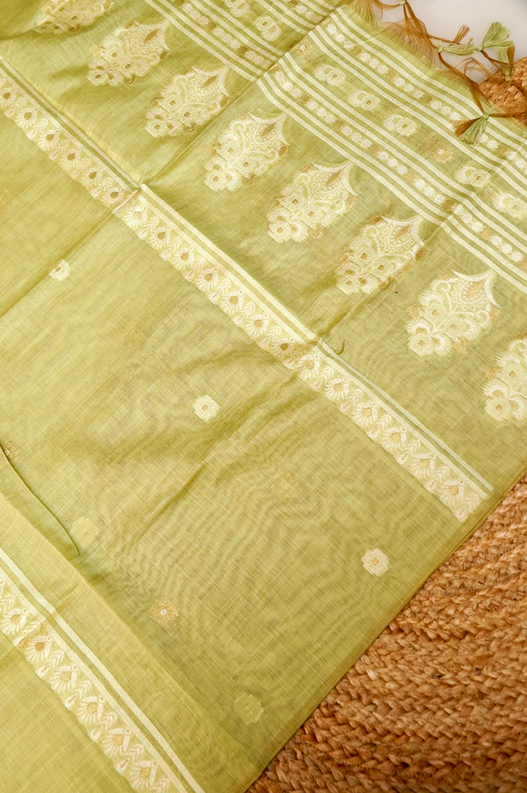 Pistachio Green Cotton Unstitched Suit Set