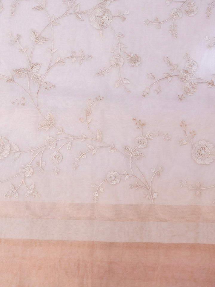 Pure Handloom Chanderi Silk Suit with Pitta Zari Work White Designer Ethnic Wear View 4