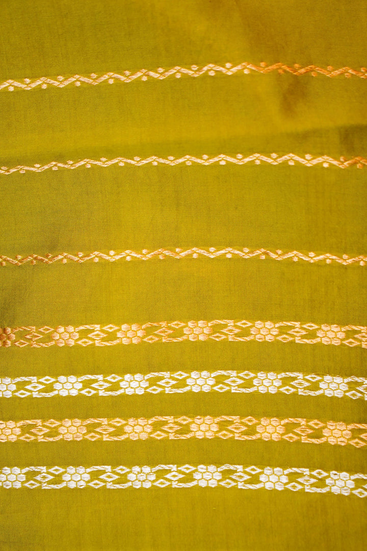 Parrot Green Royalty Handwoven Banarasi Pure Katan Silk Saree with All-Over Zari Motif