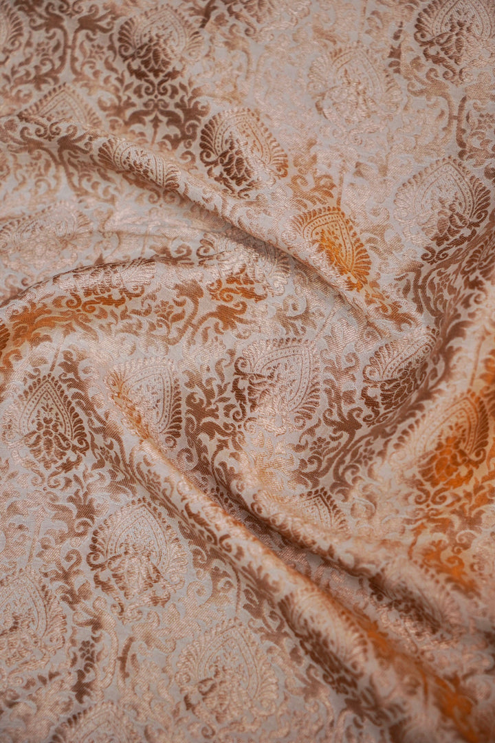 Handwoven Banarasi Dyeable Pure Katan Silk Brocade Fabric