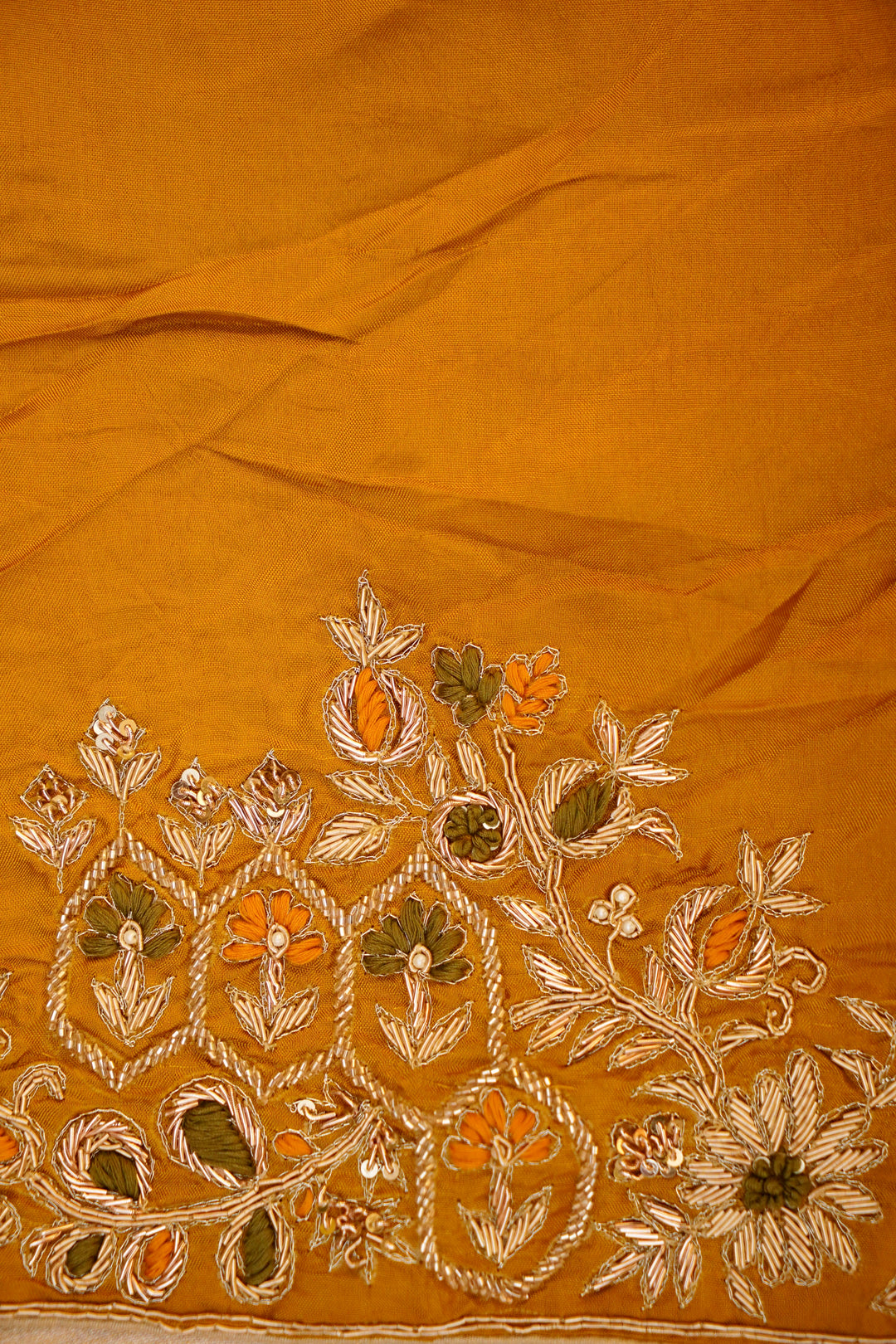 Swarna Kalp – Designer Golden & Silver Tissue Silk Saree