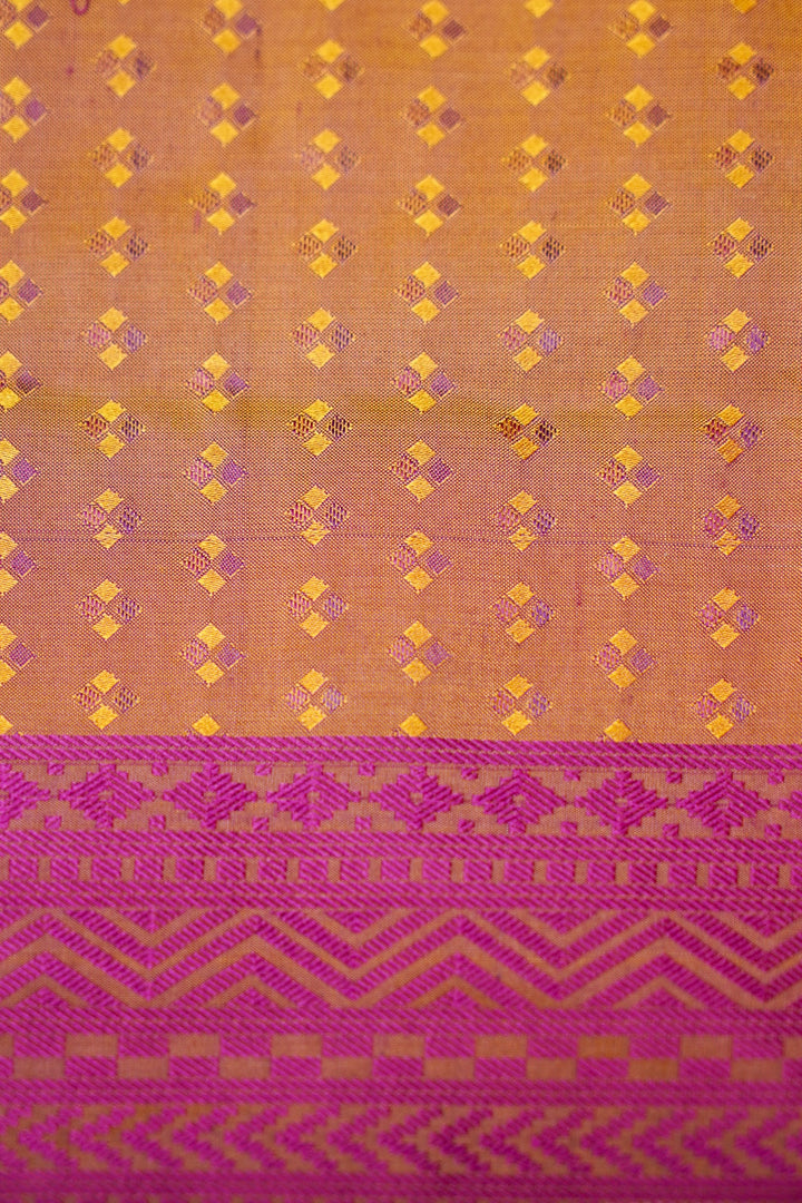 Bright Yellow Handwoven Pure Banarasi Tanchoi Silk Saree