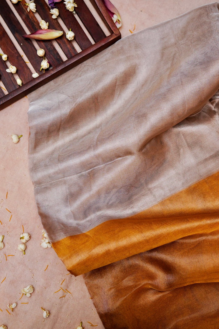 Handwoven Banarasi Golden and Silver Tissue Silk Fabric