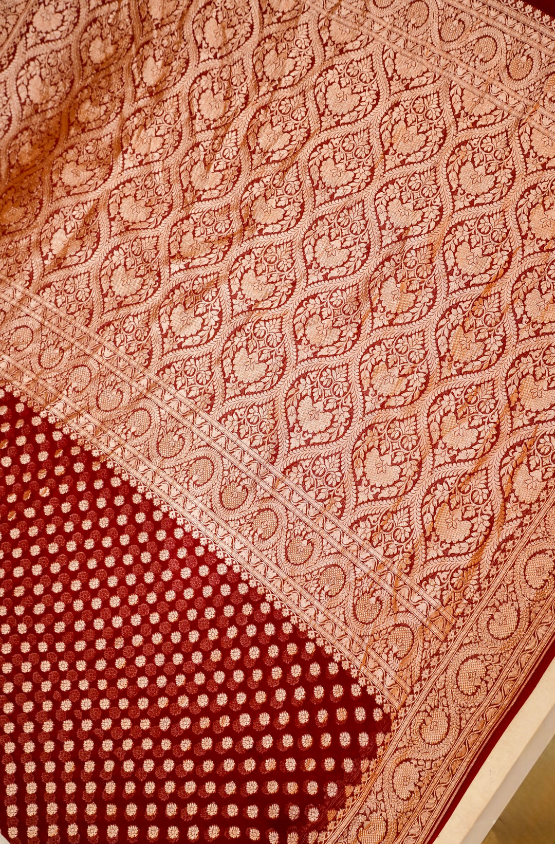 Maroon Bootidar Grace Khaddi Georgette Saree View 2