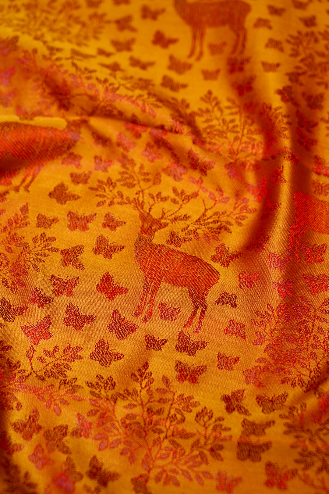 Haldi Special Mustard Yellow Handwoven Banarasi Pure Tanchoi Silk Saree