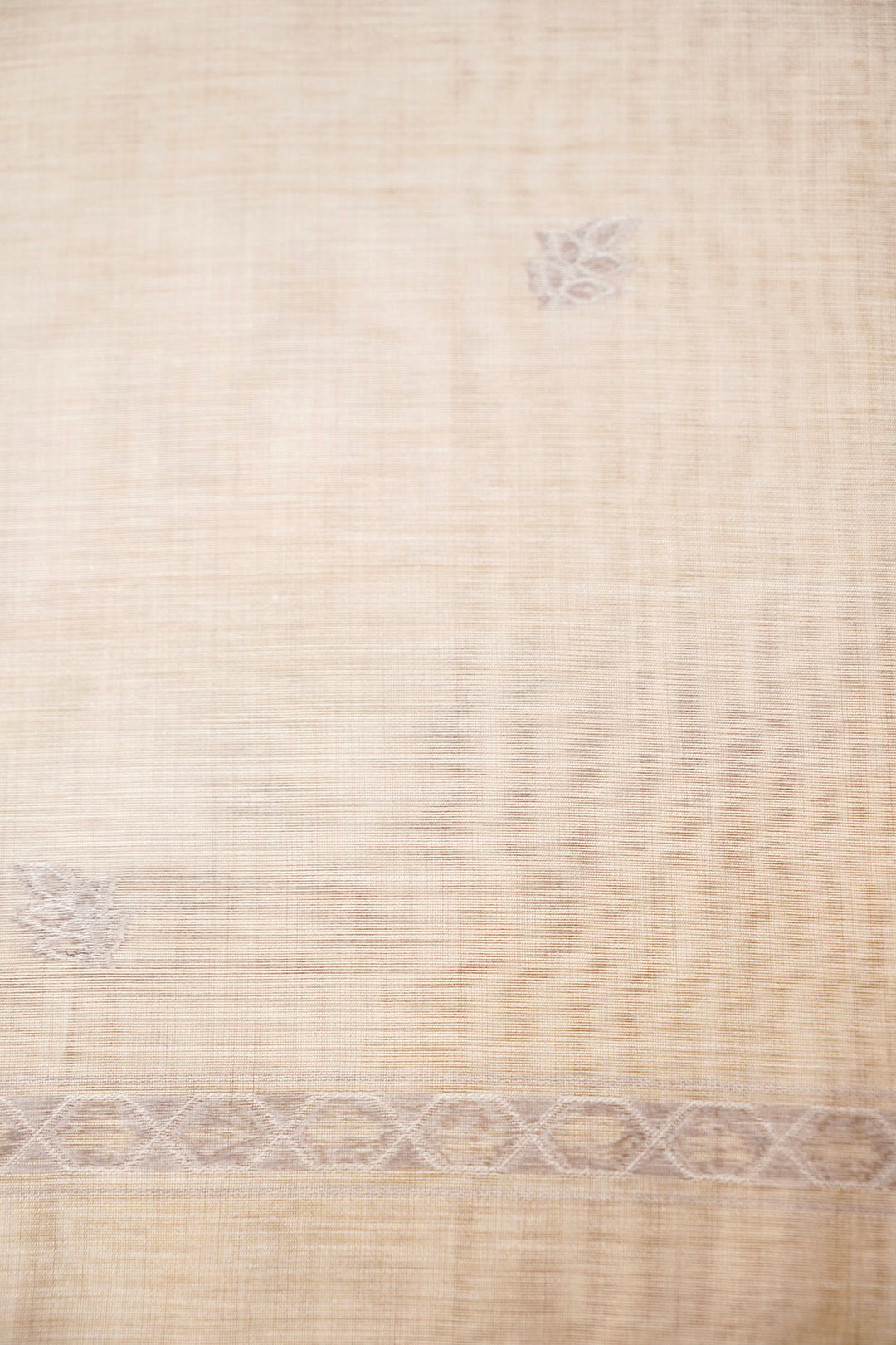 Off White &amp; Mauve Floral Woven Unstitched Suit Set