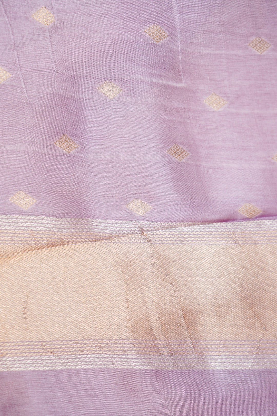 Lavender Contemporary Banarasi Silk Saree with Zari Weave Geometric Design