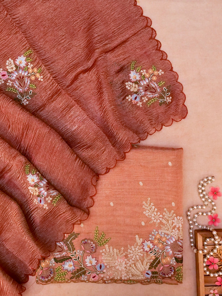 Anamika Khanna Inspired Pure Crush Tissue Silk Suit with Resham Meenakari Embroidery View 1