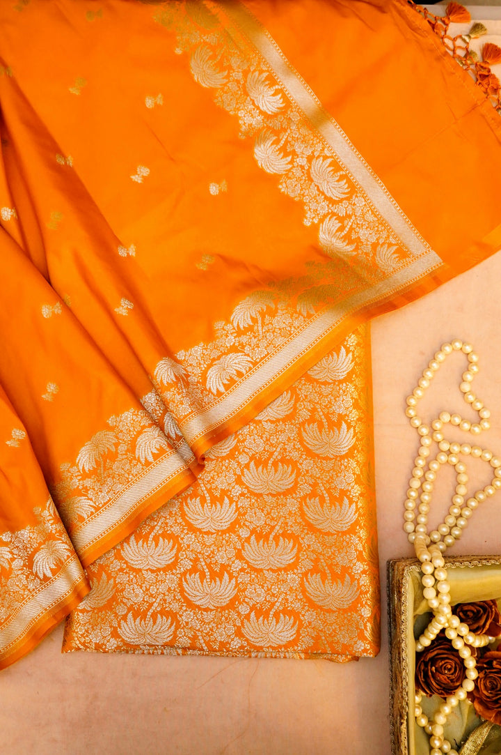 Yellow Banarasi Katan Silk Suit Set for Haldi Ceremony
