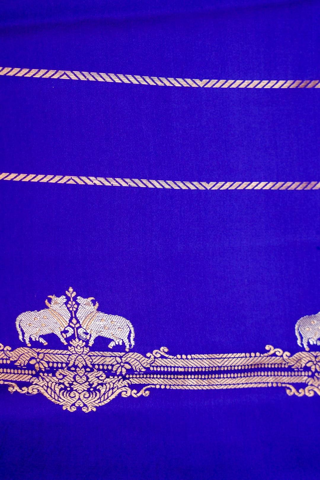 Handwoven Banarasi Pure Mashru Satin Silk Pichwai Saree View 5