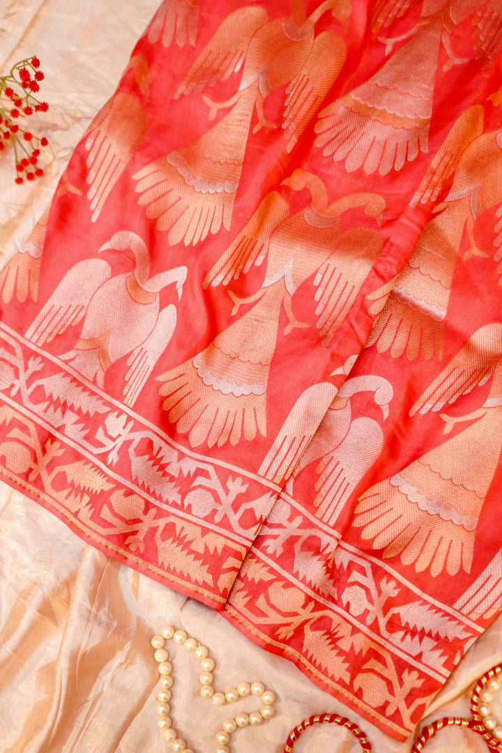 Regal Nita Ambani Inspired Munga Crepe Zari Weave Saree