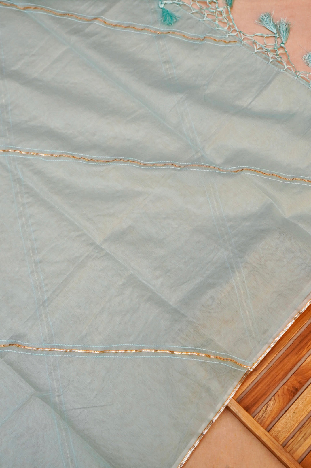 Unstitched Powder Blue Pure Muslin Silk Suit with Hand Embroidery Work