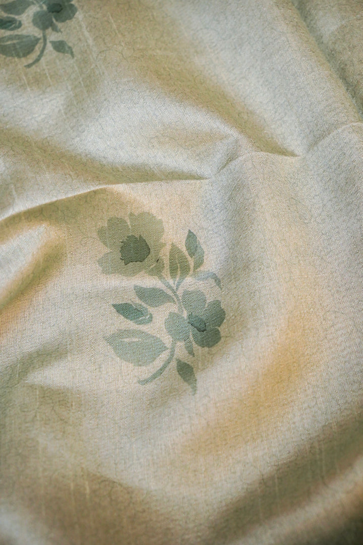 Pista Green Banarasi Chanderi Tussar Silk Suit Set