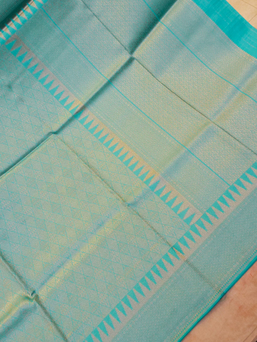 Banarasi Light Green Crepe Silk Saree with Zari Woven Design
