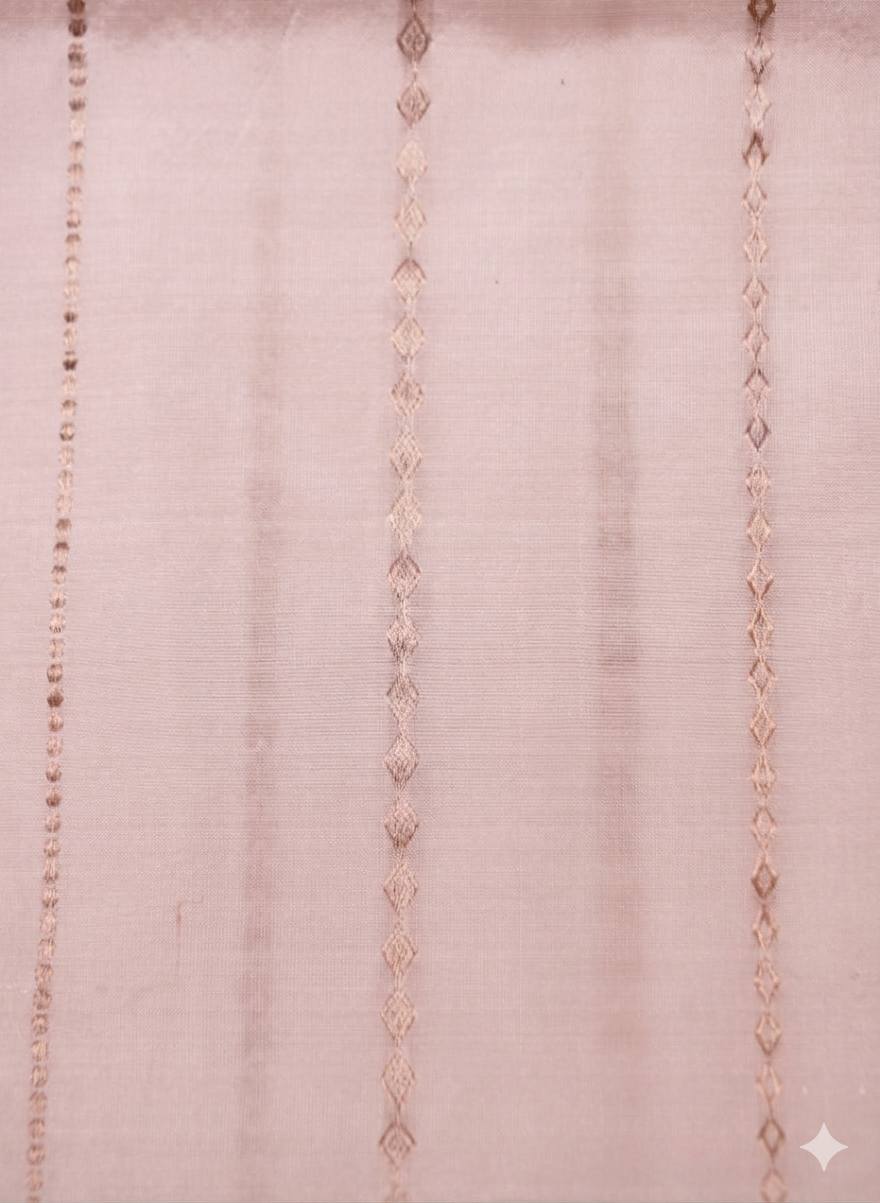 Handwoven Baby Pink Banarasi Pure Puna Silk Saree with Meenakari Booti