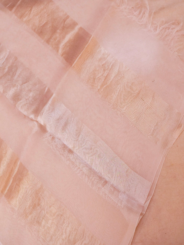 Pastel Pink Pure Chiniya Silk Printed Suit with Kadwa Organza Dupatta View 2