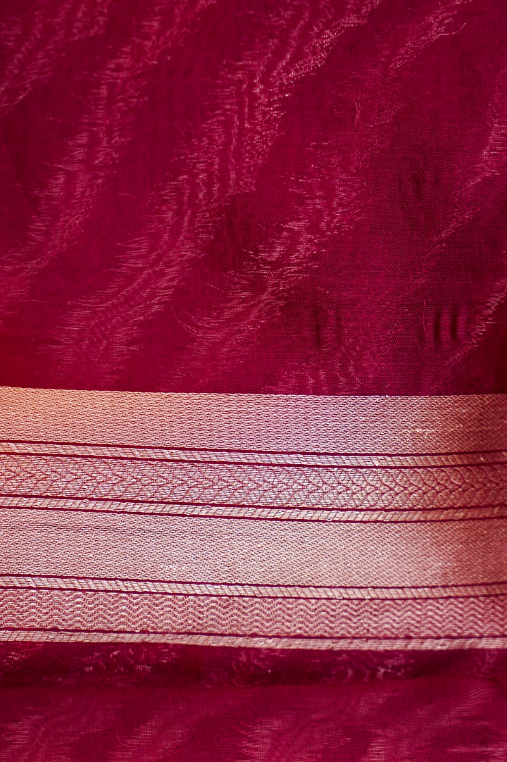 Wine Regal Grace – Pure Katan Silk Handloom Contemporary Banarasi Madhubala Saree