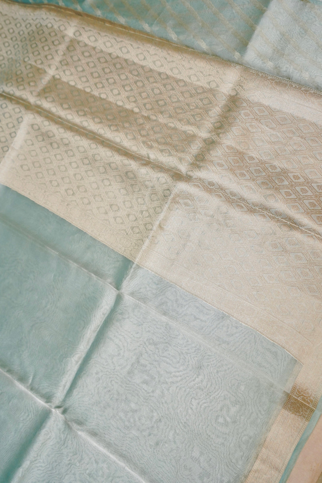 Aqua Radiance Tissue Silk Banarasi Saree View 2