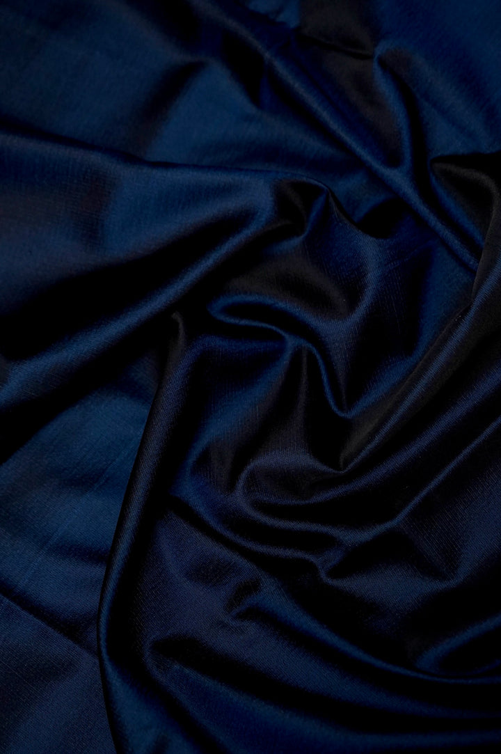Teal Blue Satin Silk Raw Mango Inspired Cord Set with Sona Rupa Zari Weave View 5