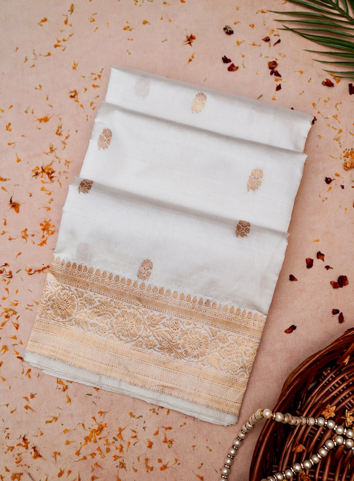 Whispers of Varanasi – Handcrafted Raw Mango Silk Saree