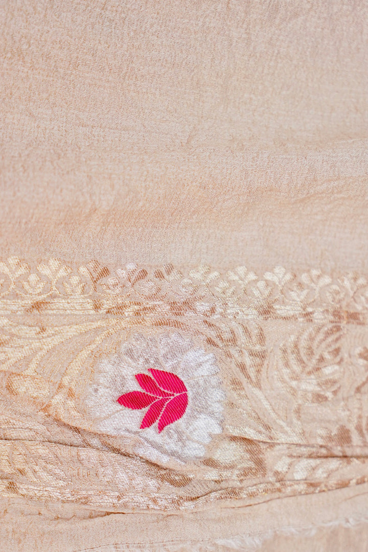 Handwoven Banarasi Tussar Georgette Saree A Rare Blend of Sona & Rupa Zari Elegance