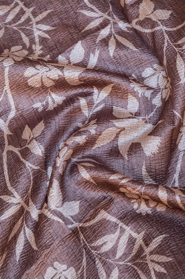 Banarasi Crush Tissue Silk Suit Set with Embroidery & Printed Work
