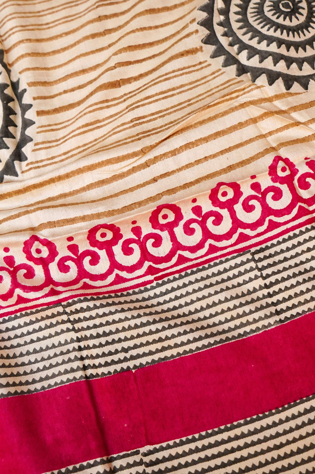 Graceful Pink Dupion Silk Suit Set with White Block Printed Dupatta