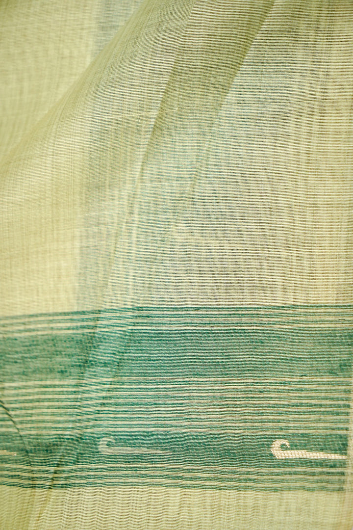 Elegant Pista Green Cotton Silk Saree with Thread Zari Bootidar Weave Jamdani Inspired Pallu Blouse