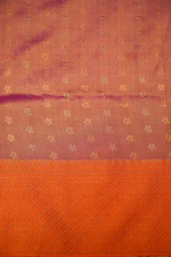 Handwoven Banarasi Pure Tanchoi Silk Saree with Resham Weave Meenakari Design