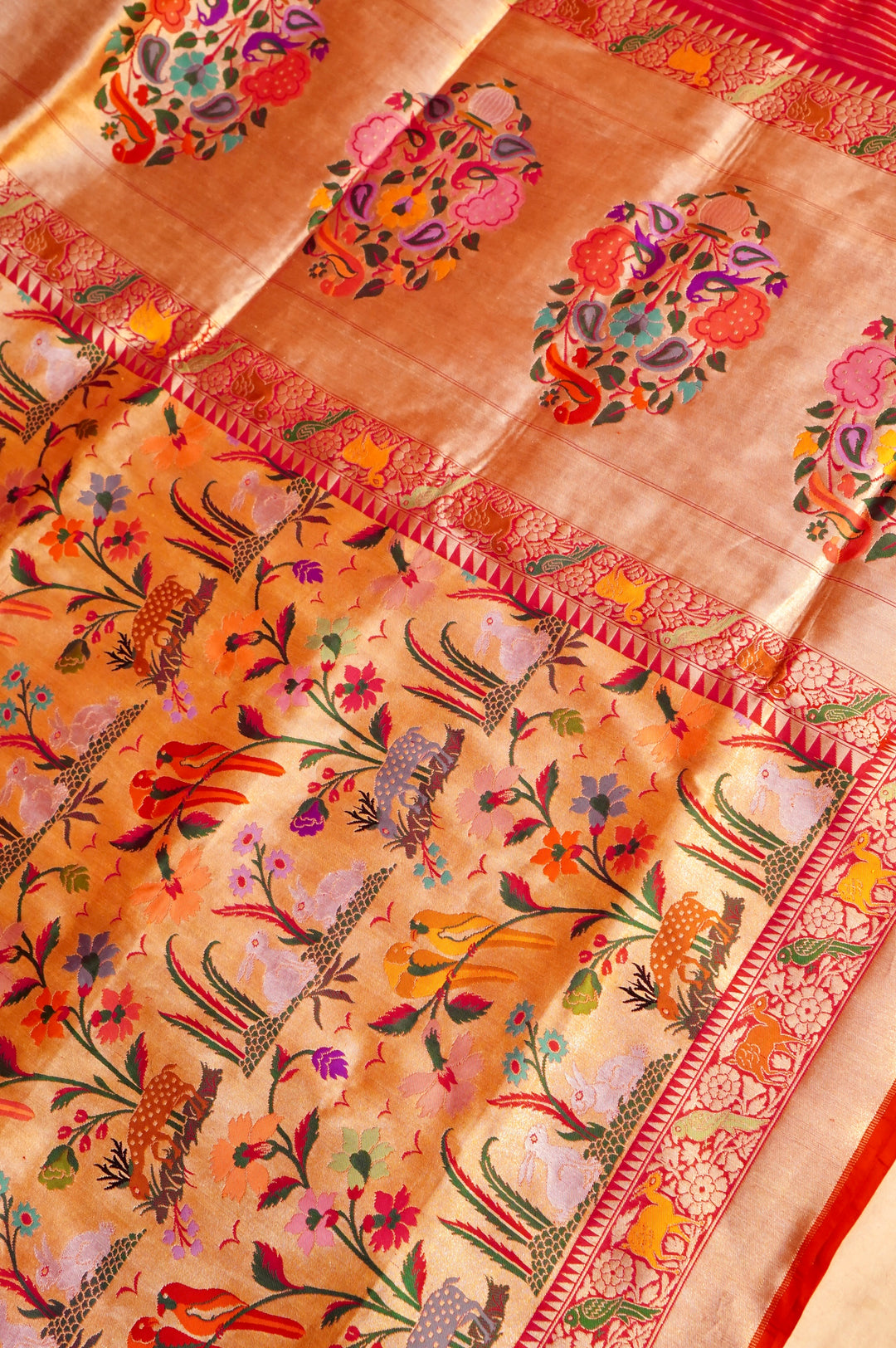 Handwoven Red Bridal Banarasi Pure Katan Silk Saree