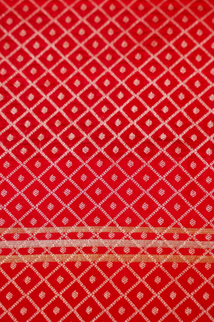 Crimson Bloom Pure Organza Silk Border Saree View 6