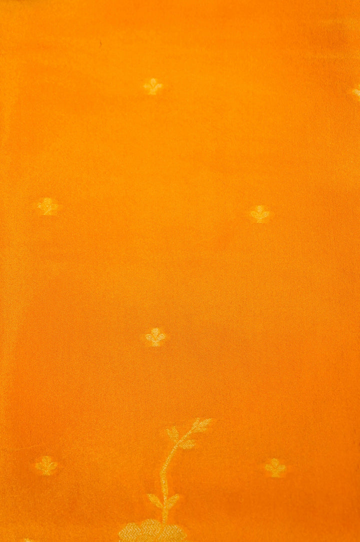 Yellow Banarasi Tissue Silk Saree with Meenakari Jangla Top and Elephant Motif Dupatta