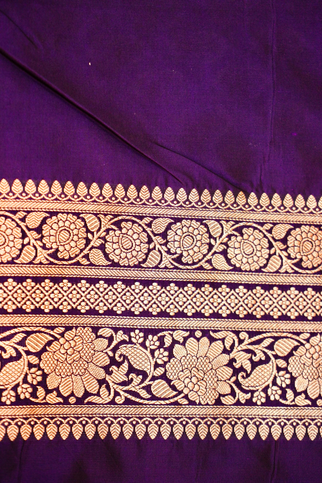 Handwoven Purple Bridal Banarasi Pure Katan Satan Silk Saree