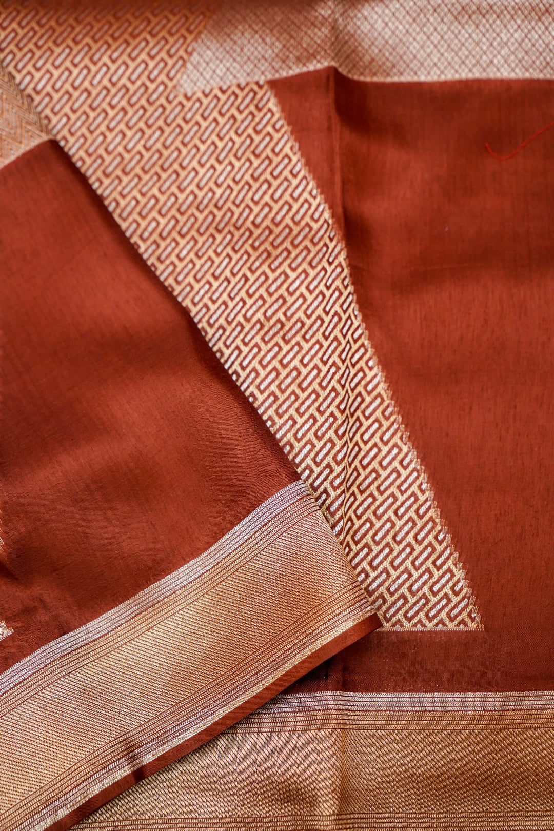 Brown Contemporary Banarasi Silk Saree with Sona Rupa Zari Weave