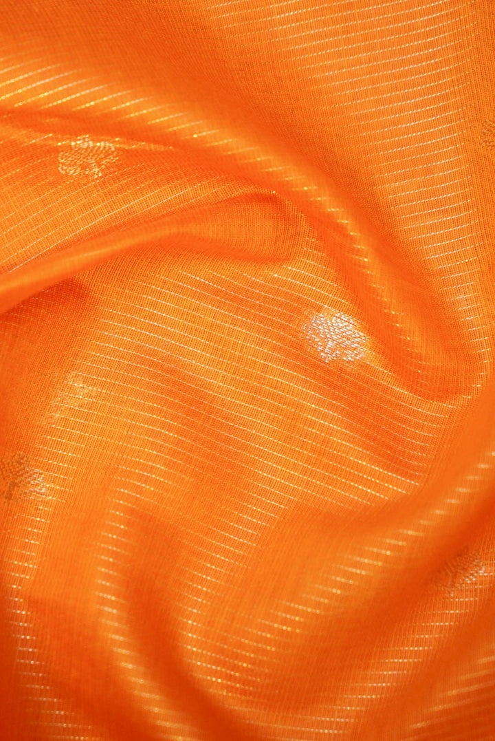 Orange Pure Banarasi Chanderi Silk Haldi Suit with Zardozi Embroidery