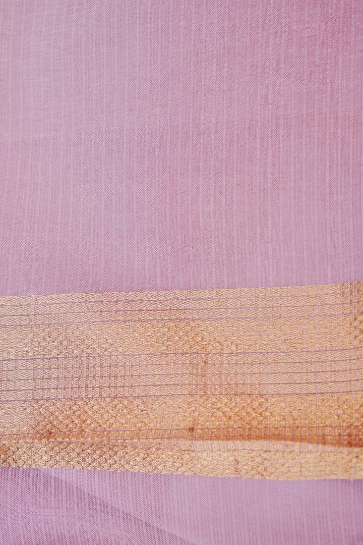 Ethereal Lavender Kota Check Saree Sona Rupa Zari Floral Motifs on Classic Checks