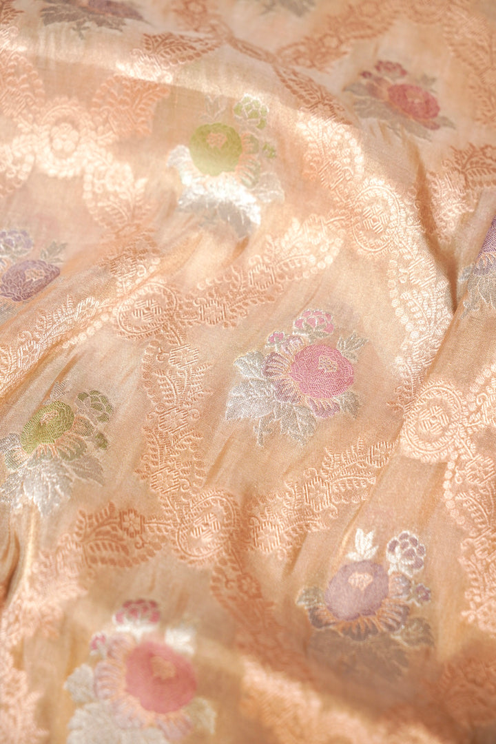 Luxurious Handloom Pure Banarasi Katan Tissue Silk Saree with Meenakari Weaving