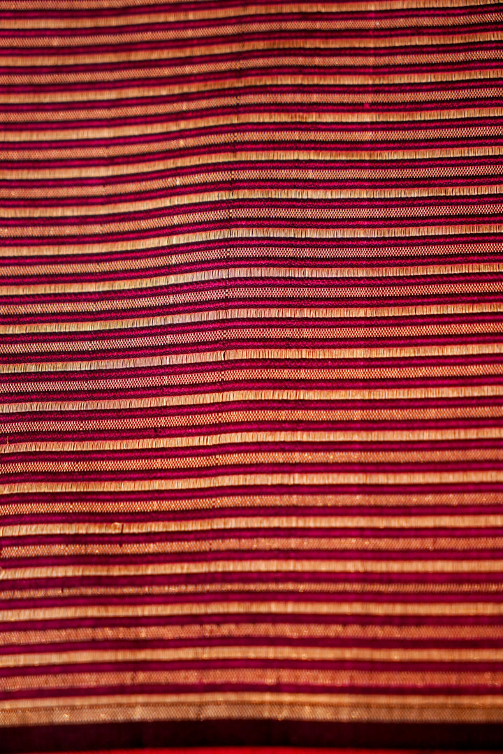 Wine Pure Katan Tanchoi Silk Contemporary Banarasi Saree