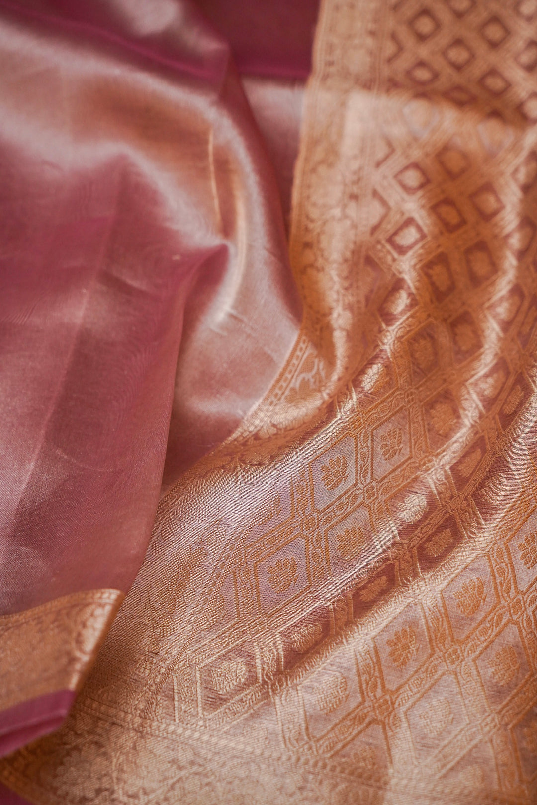 Pink Majesty Pure Banarasi Brocade Katan Silk Saree View 4