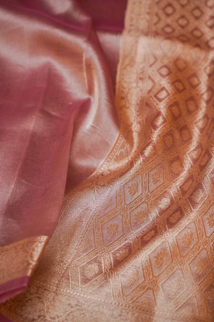 Pink Majesty Pure Banarasi Brocade Katan Silk Saree View 4