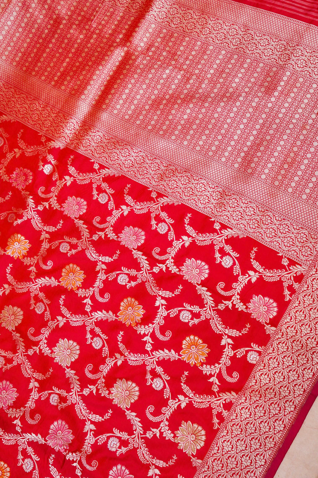 Handwoven Banarasi Bridal Pure Katan Silk Meenakari Jaal Saree