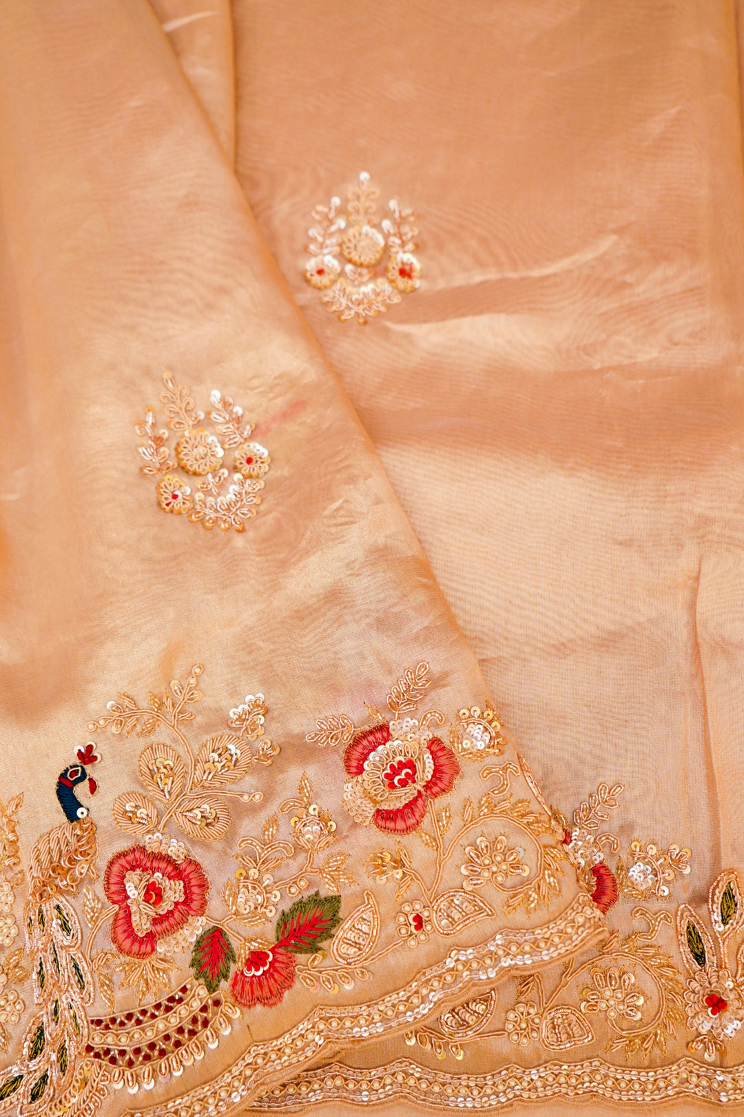 Pure Tissue Silk Zardozi and Hand Embroidery Meenakari Saree by Raas Collection