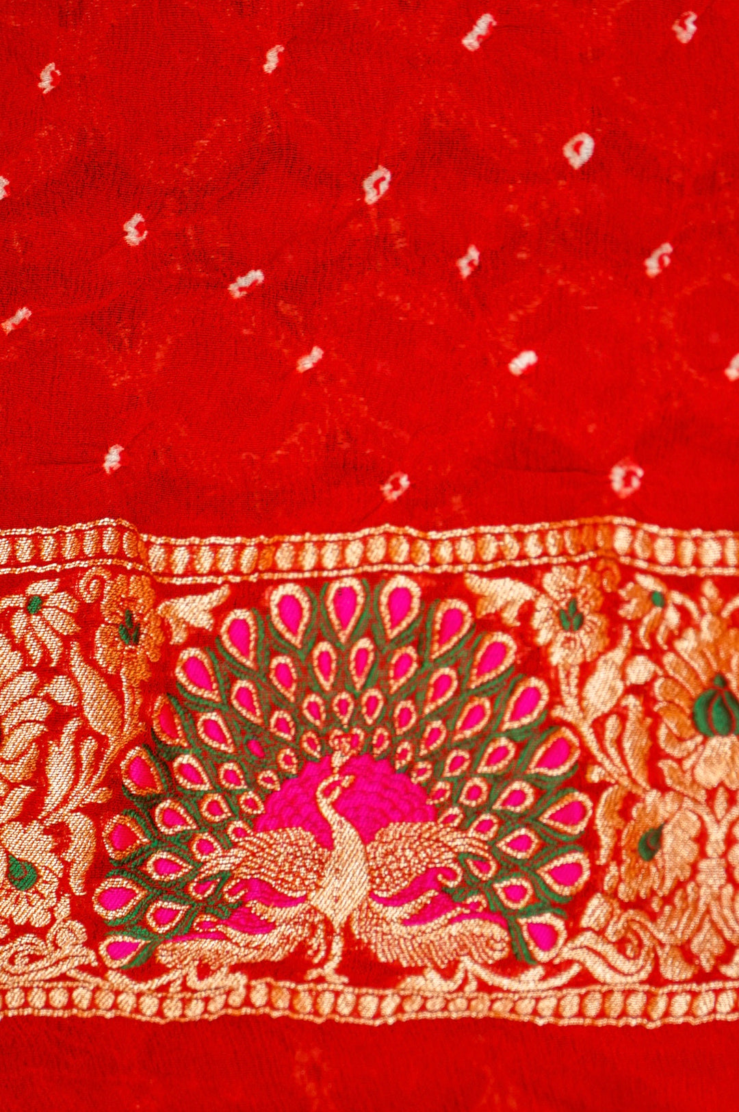 Handwoven Meenakari Pure Khaddi Georgette Kimkhwab Saree View 7