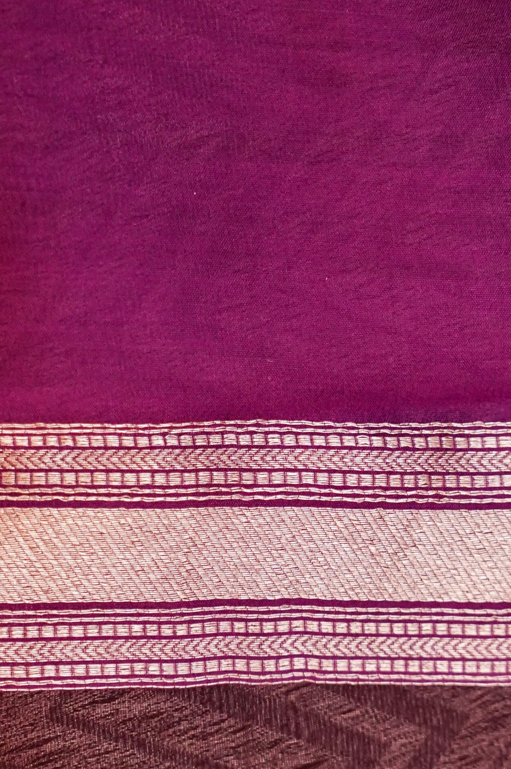 Royal Plum Charm – Purple Pure Handloom Organza Silk Patli Saree with Designer Weaving