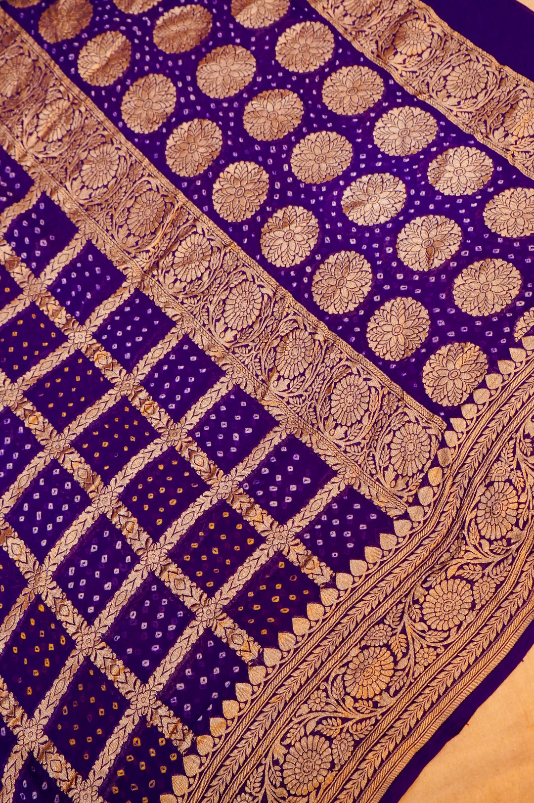 Pure Handloom Raw Silk Suit with Khaddi Bandhani Dupatta in Purple Hue