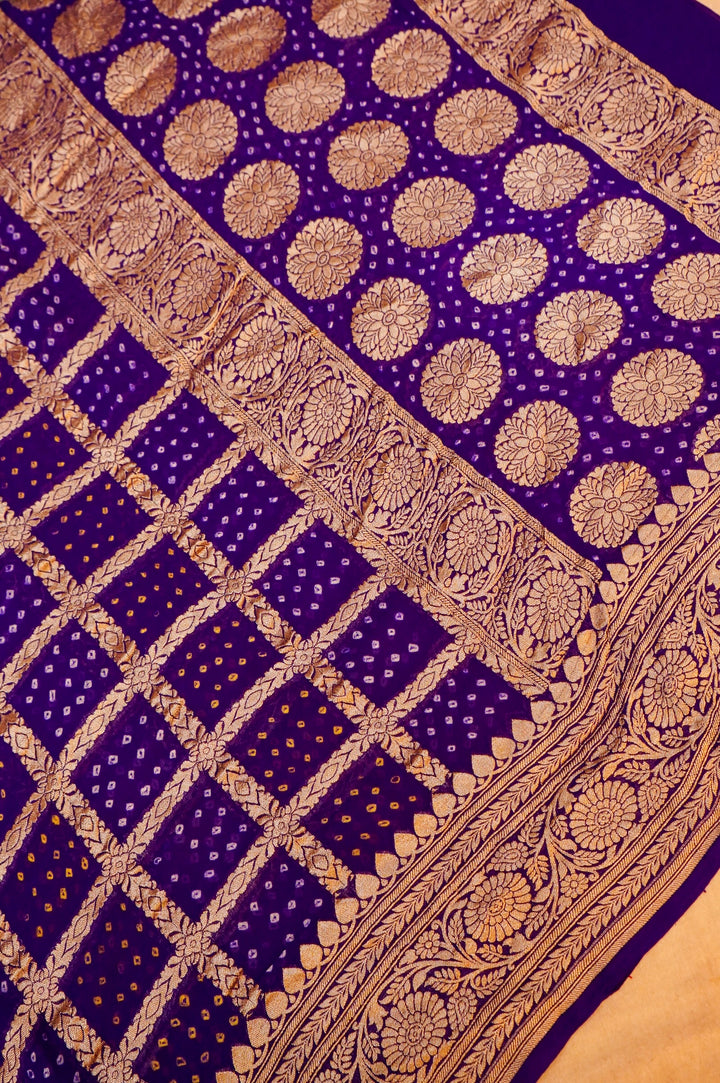 Pure Handloom Raw Silk Suit with Khaddi Bandhani Dupatta in Purple Hue