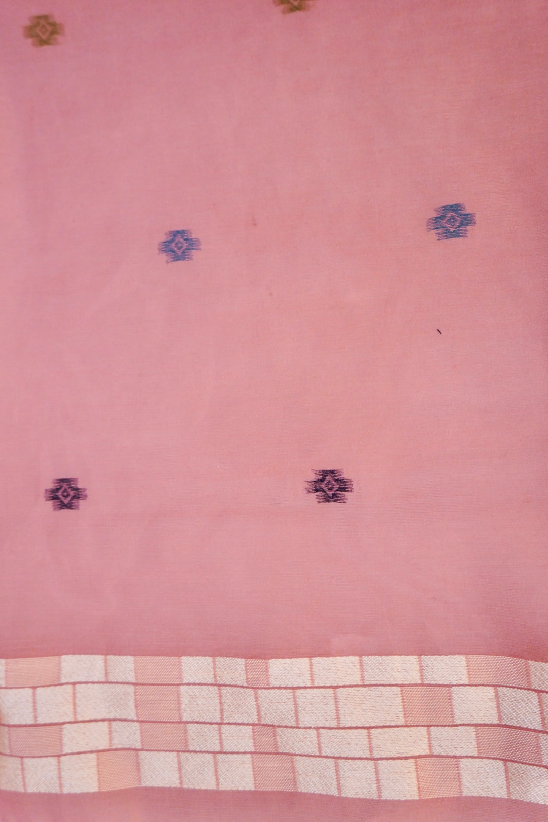Pink Banarasi Cotton Silk Saree with Tilfi Meenakari Bird Motif Pallu